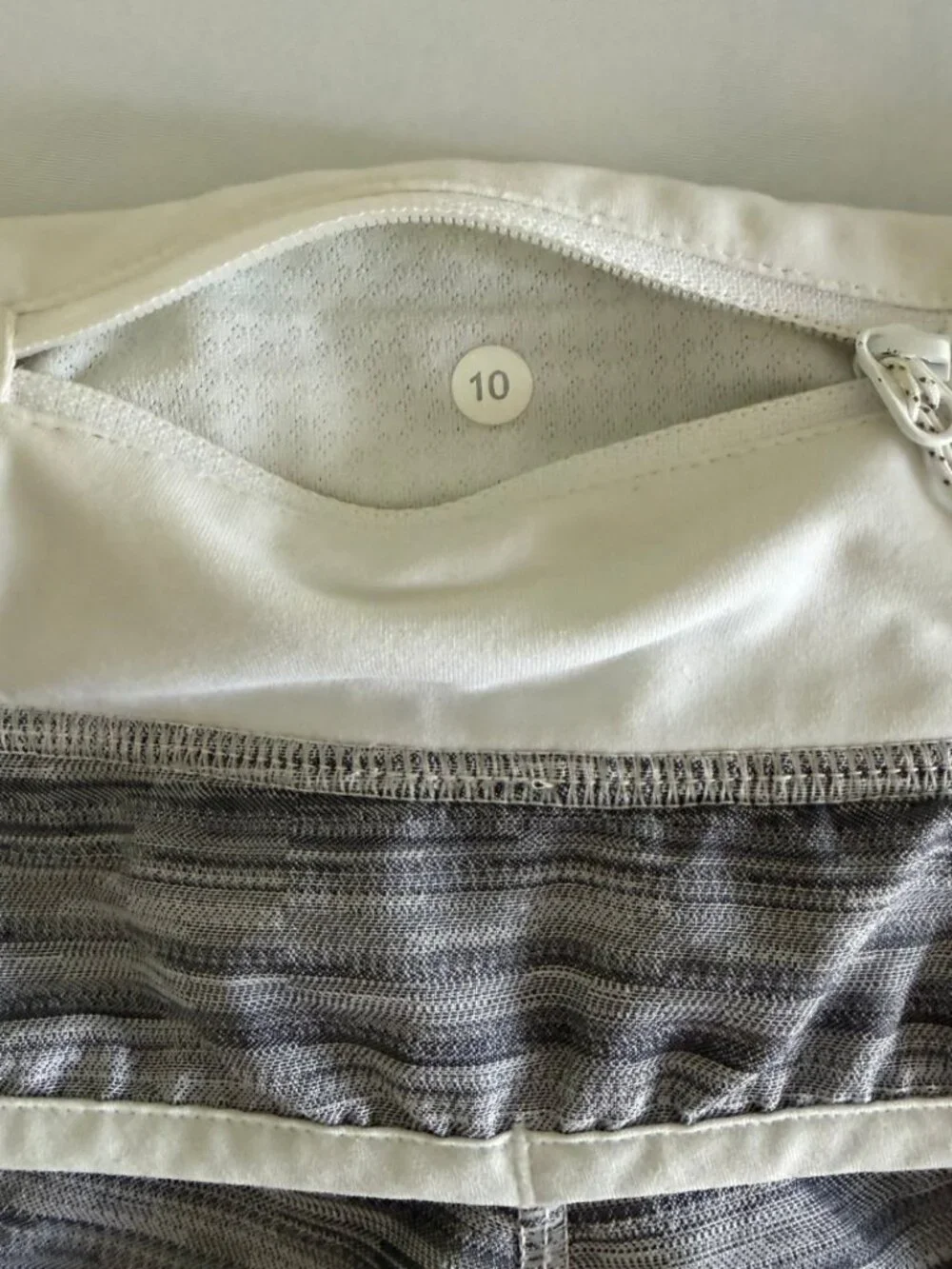 Lululemon Heathered Grey & White Lined Running Speed Shorts